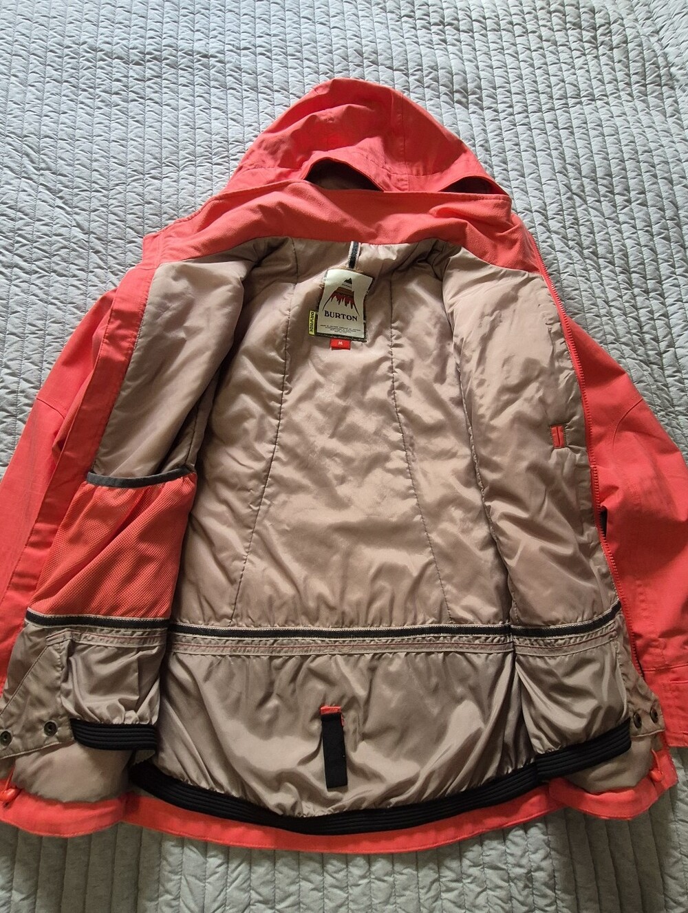 Burton Coral-pink Hooded Snowboard Jacket